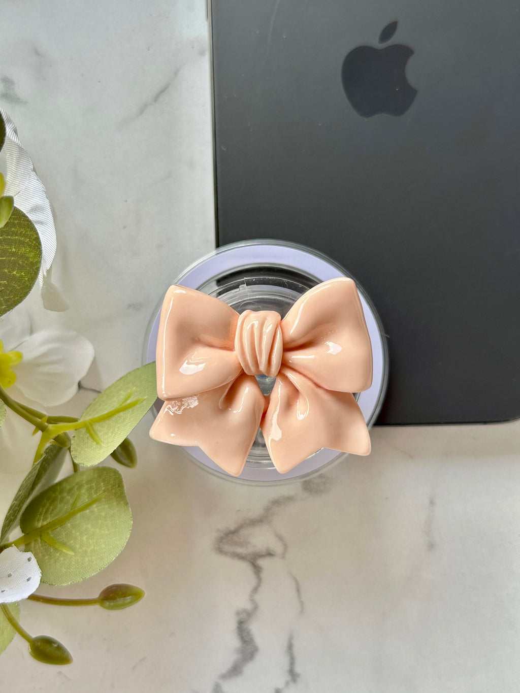 The Glazed Bow Phone Grip - Pink