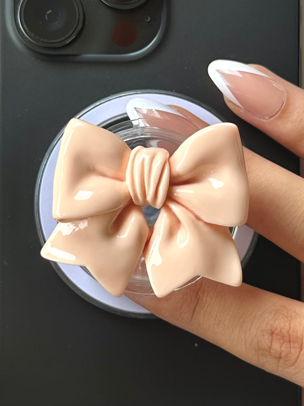 The Glazed Bow Phone Grip - Pink