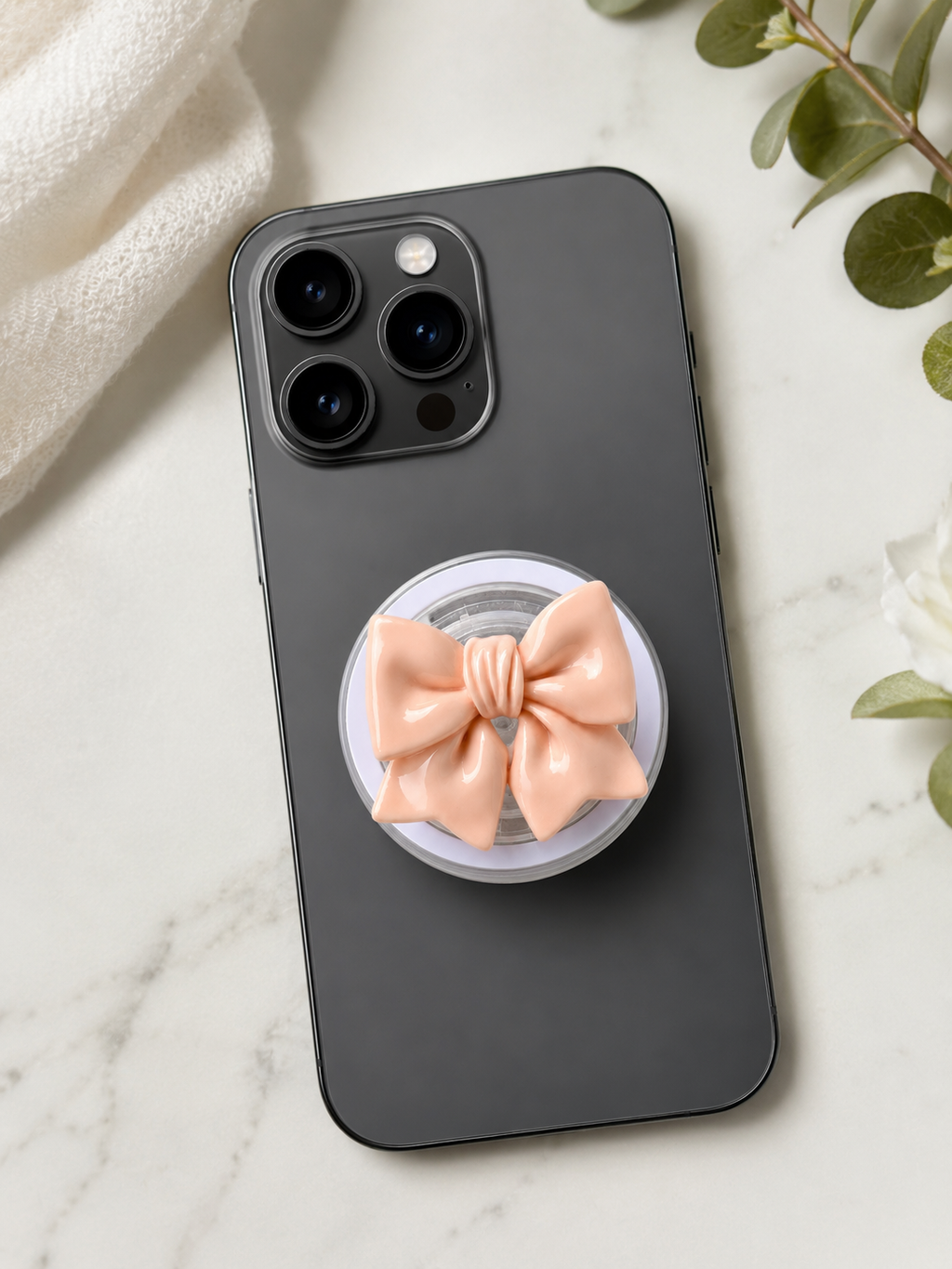 The Glazed Bow Phone Grip - Pink