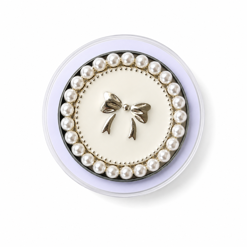 Bow & Pearl Phone Grip (Vanilla)