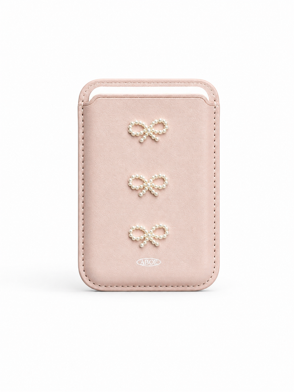 Triple Pearl Bow Card Holder