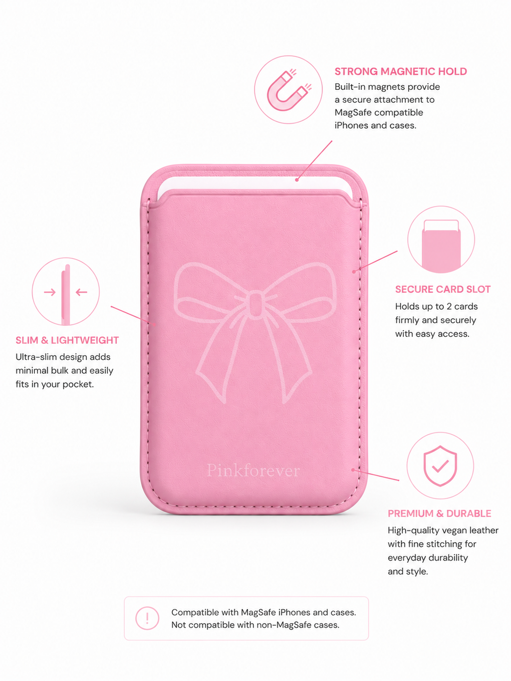 Pink Bow MagSafe Card