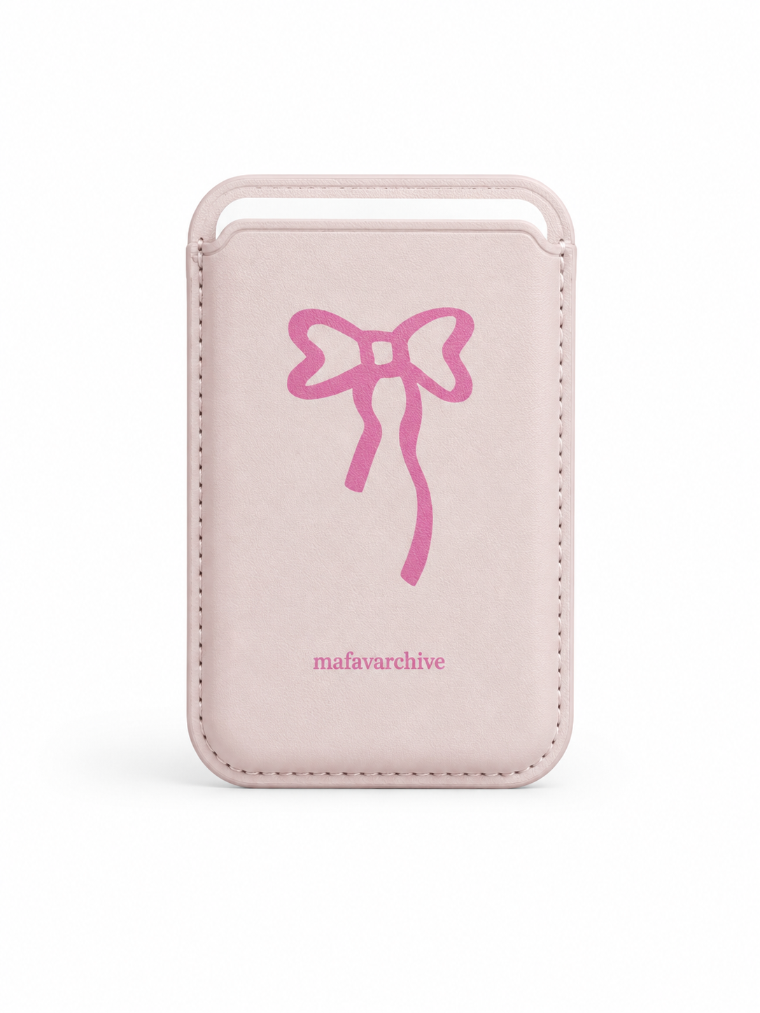 Blush Bow MagSafe Card Holder