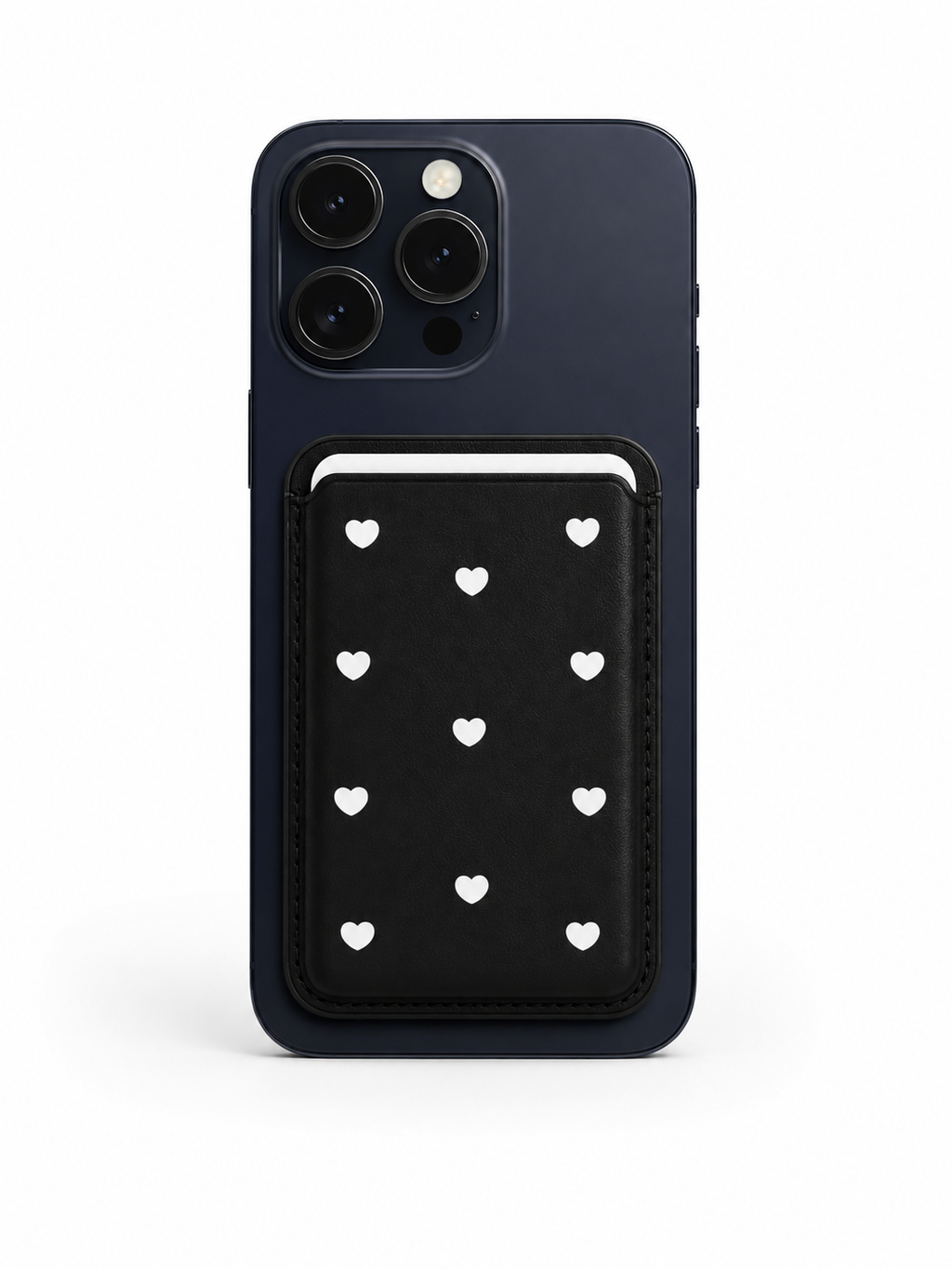 Black Heart MagSafe card holder