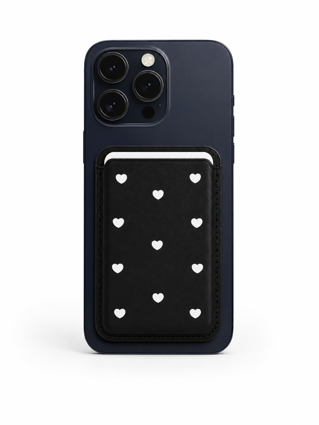 Black Heart MagSafe card holder